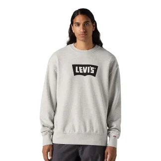 Levis Premium Graphic Crew Vintage BW Logo Two Light Heather