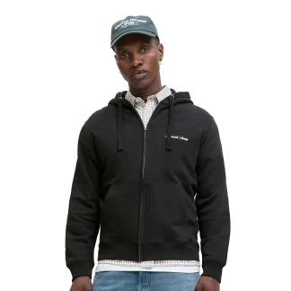 Jack & Jones Norrebro Emb Sweat Zip Hood Black
