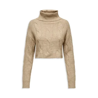 Only Rio Life LS Cable Roolneck Knit Tannin