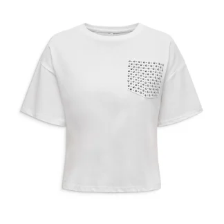 Only Terza S/S O-Neck Top Bright White
