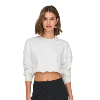 Only Bolette L/S Short O-Neck UB OY Sweat Cloud Dancer