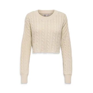 Only Birtie LS Short Cable O-Neck Knit Birch