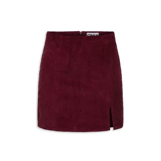 Only Leni-Global Short Cord Slit Skirt Cabernet