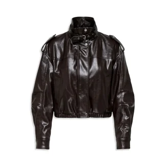 Only Sana Faux Leather Jacket Black Coffee
