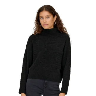 Only Globe LS Highneck BF Knit Black