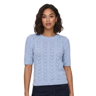 Only Sunny SS O-Neck Knit Soft Chambray