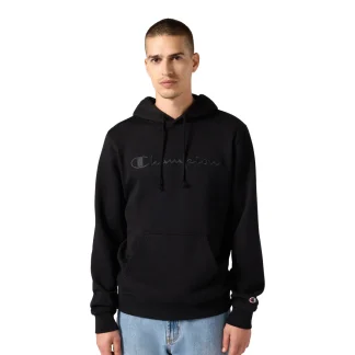 Champion Big Embroidered Logo Icon Hoodie Black