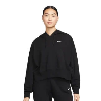 Nike W Oversized Jersey Pullover Hoodie Black/White
