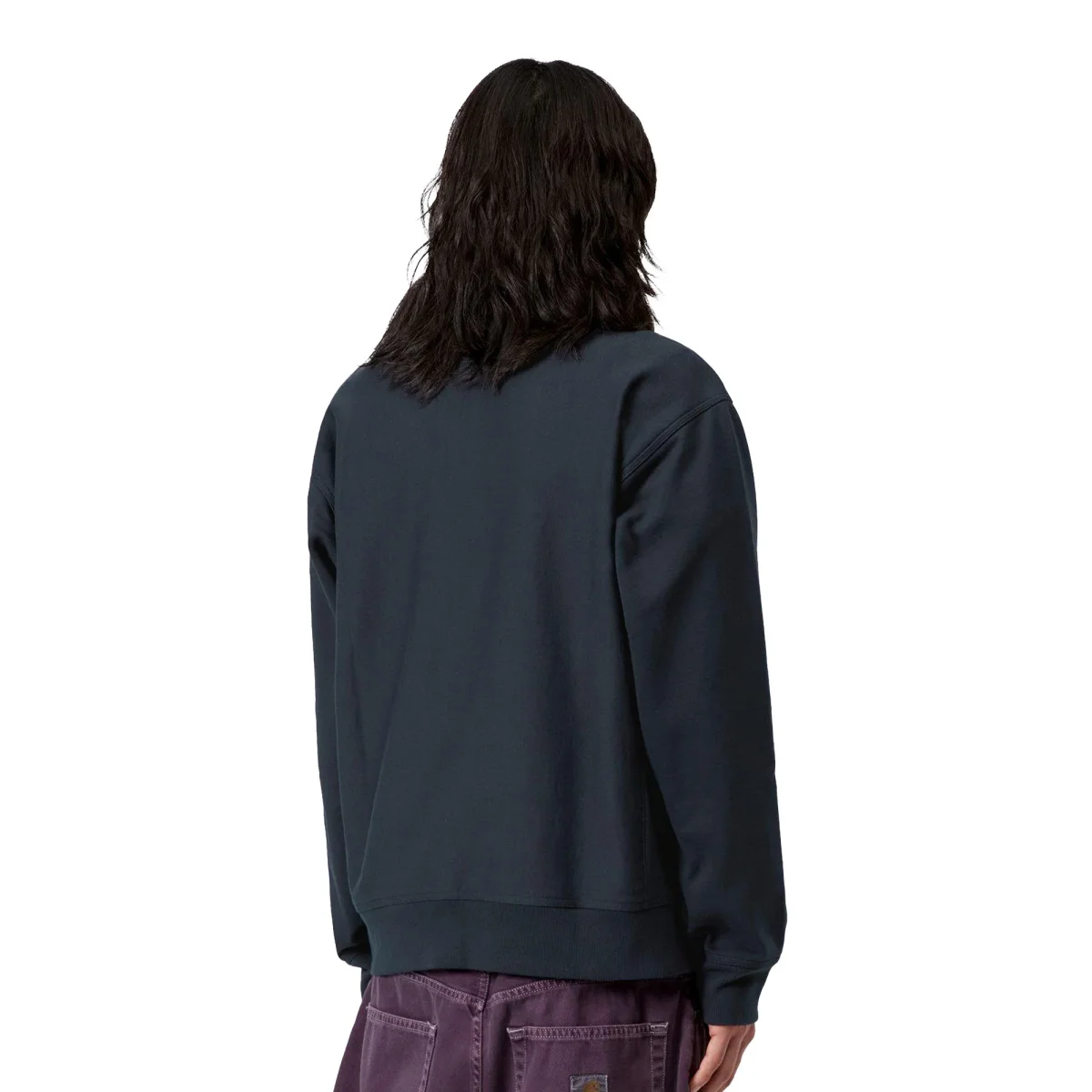 Carhartt WIP Half Zip American Script Sweat Deep Night - Image 3