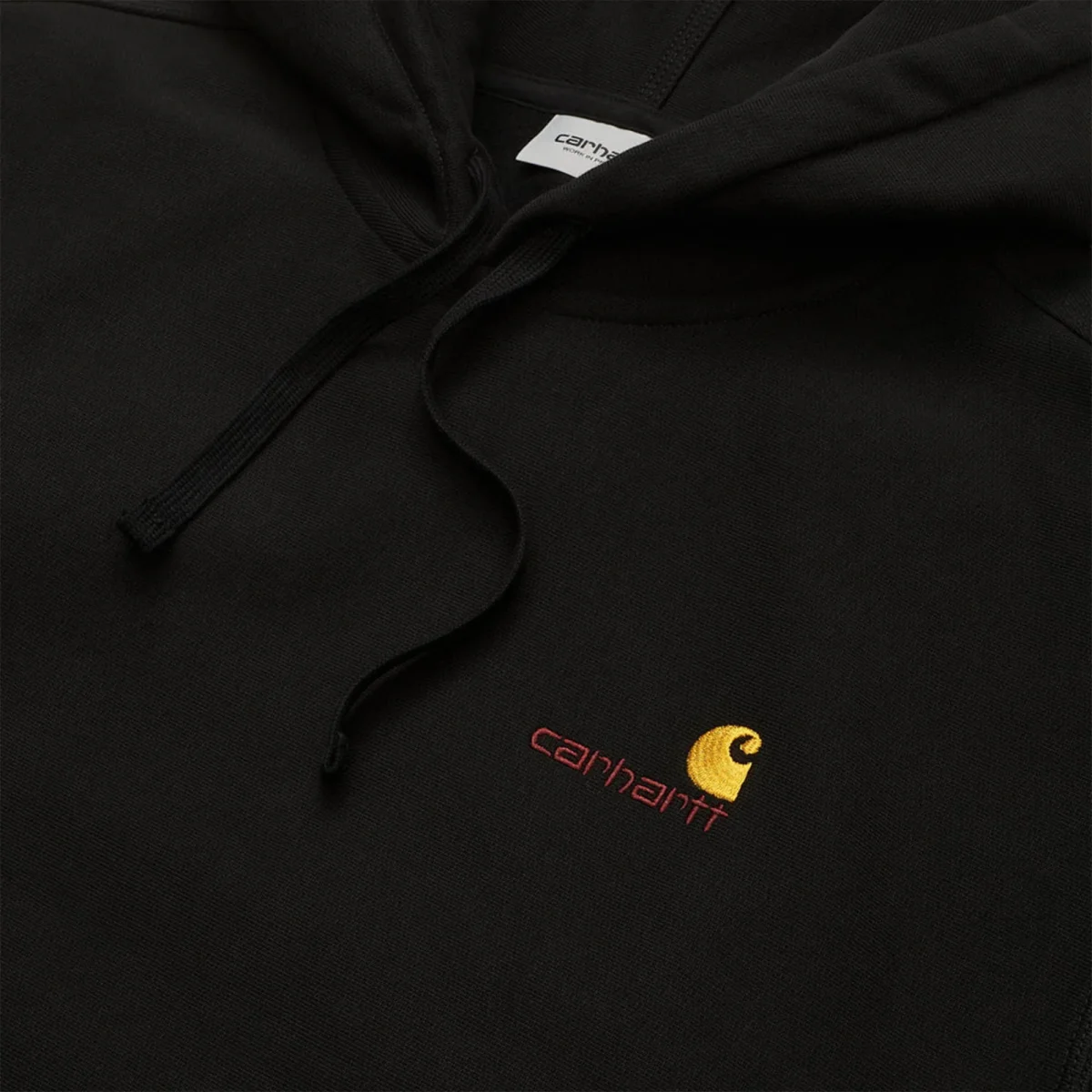 Carhartt WIP Hooded American Script Sweat Black - Image 4