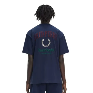 Fred Perry Embroidered T-Shirt Tennis Blue
